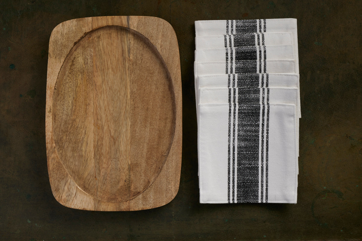 Gift pack- Wooden Tray & Set of Six Tea Coasters